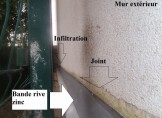 Infiltration d’eau sur le mur extérieur