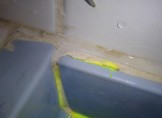 Joint poreux visible avec du colorant Joint poreux visible avec du colorant