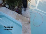 Passage caméra pour localiser la fuite de la piscine